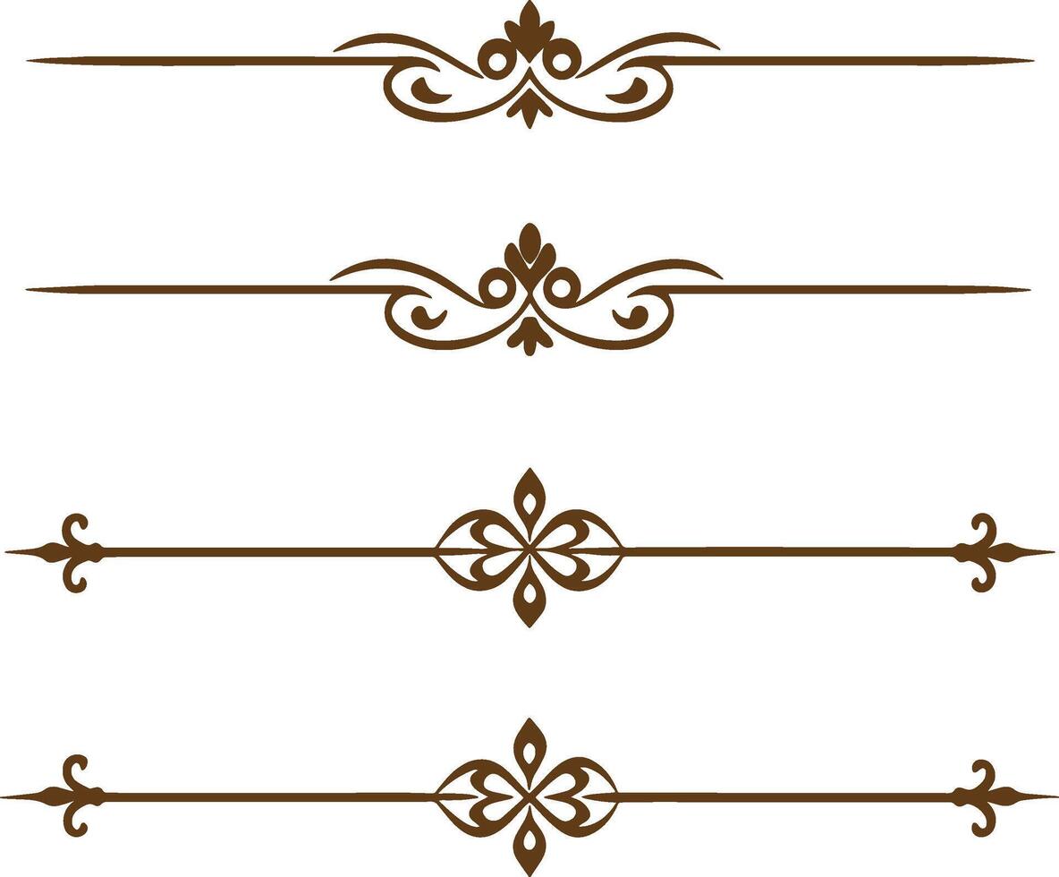 Decorative borders and scroll elements vector