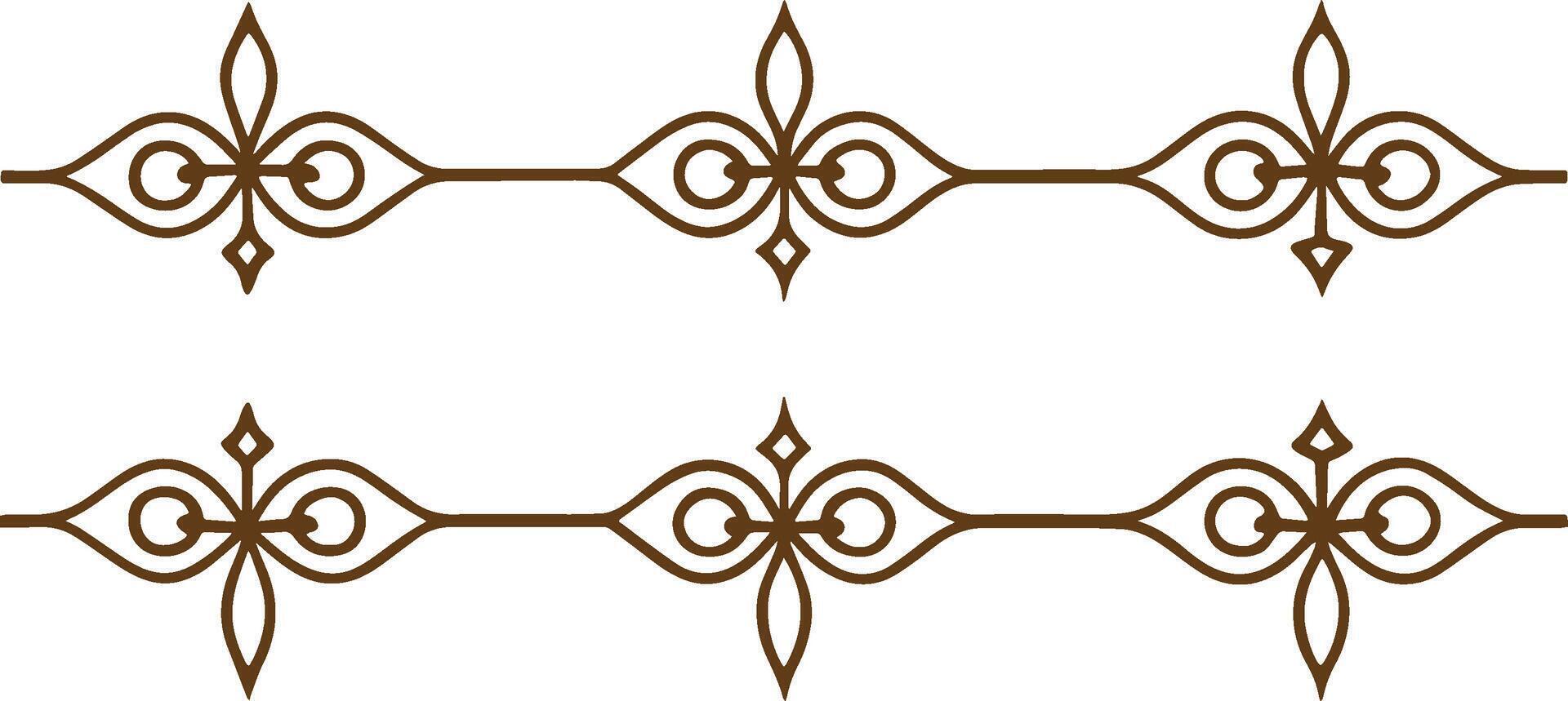 A set of decorative decorative designs in brown vector