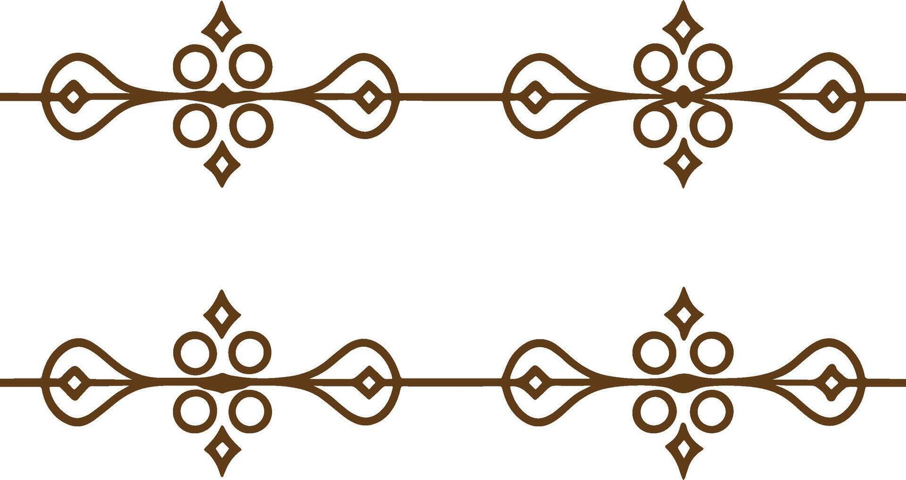 A set of ornate decorative borders in brown vector