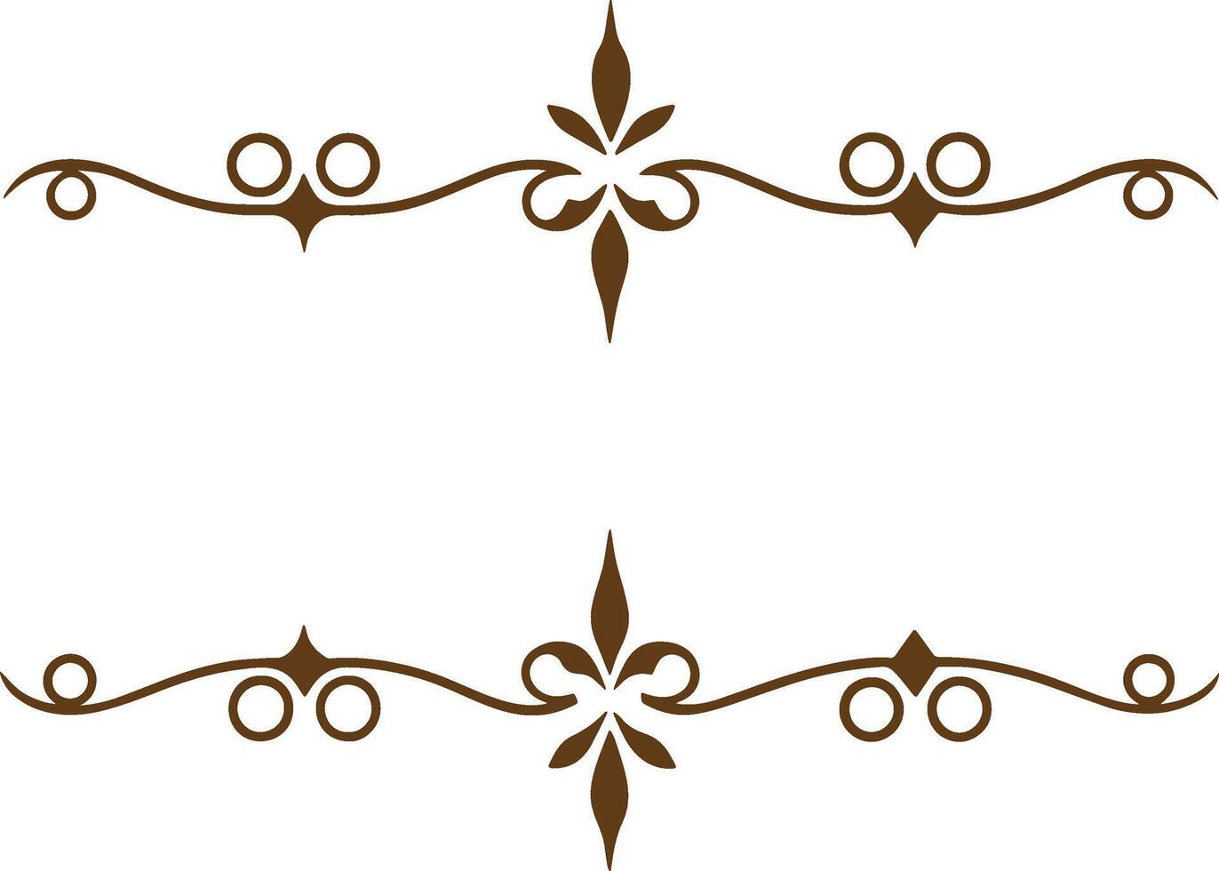 A decorative border with swirls and leaves vector