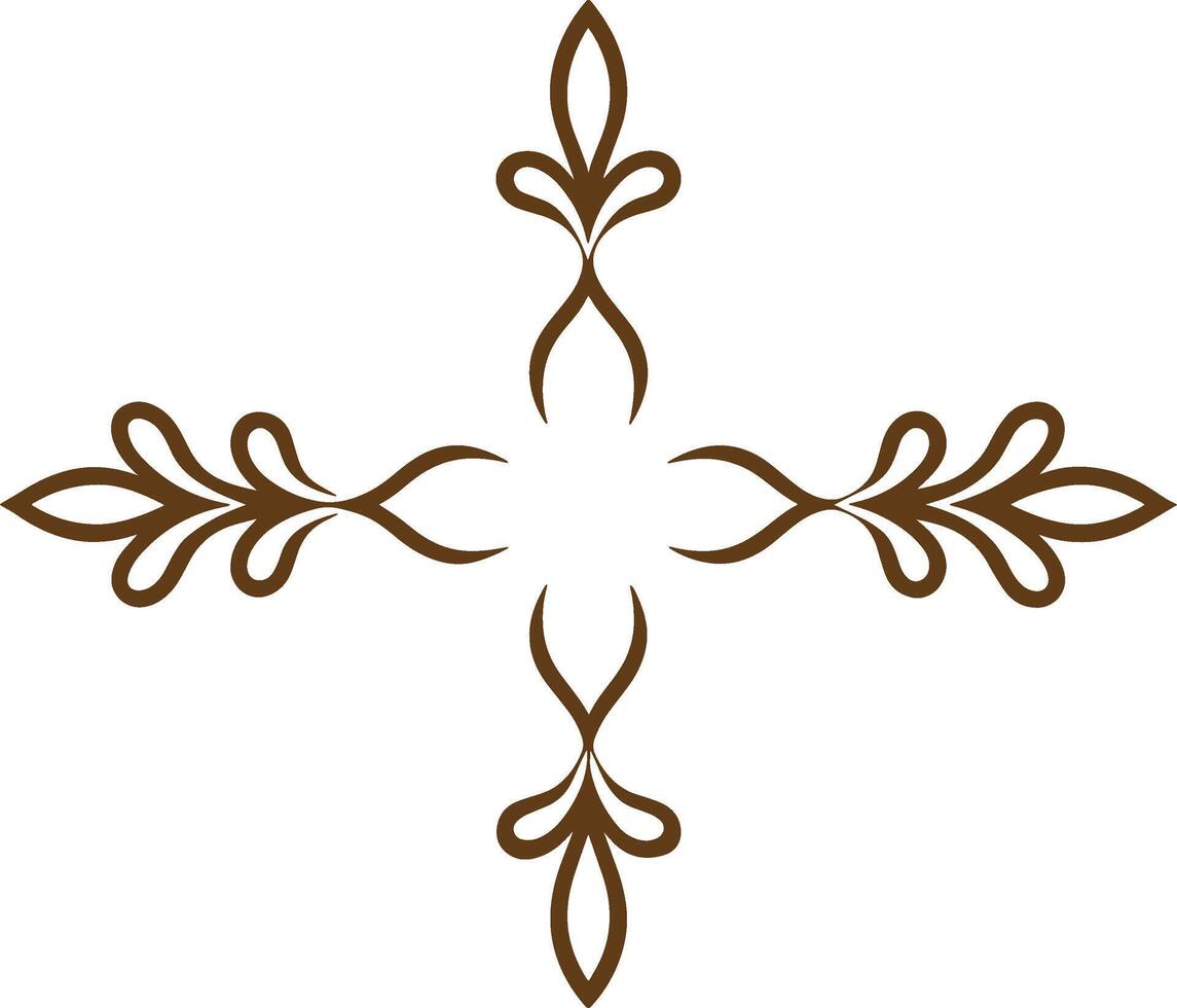 A cross with a decorative design in brown vector