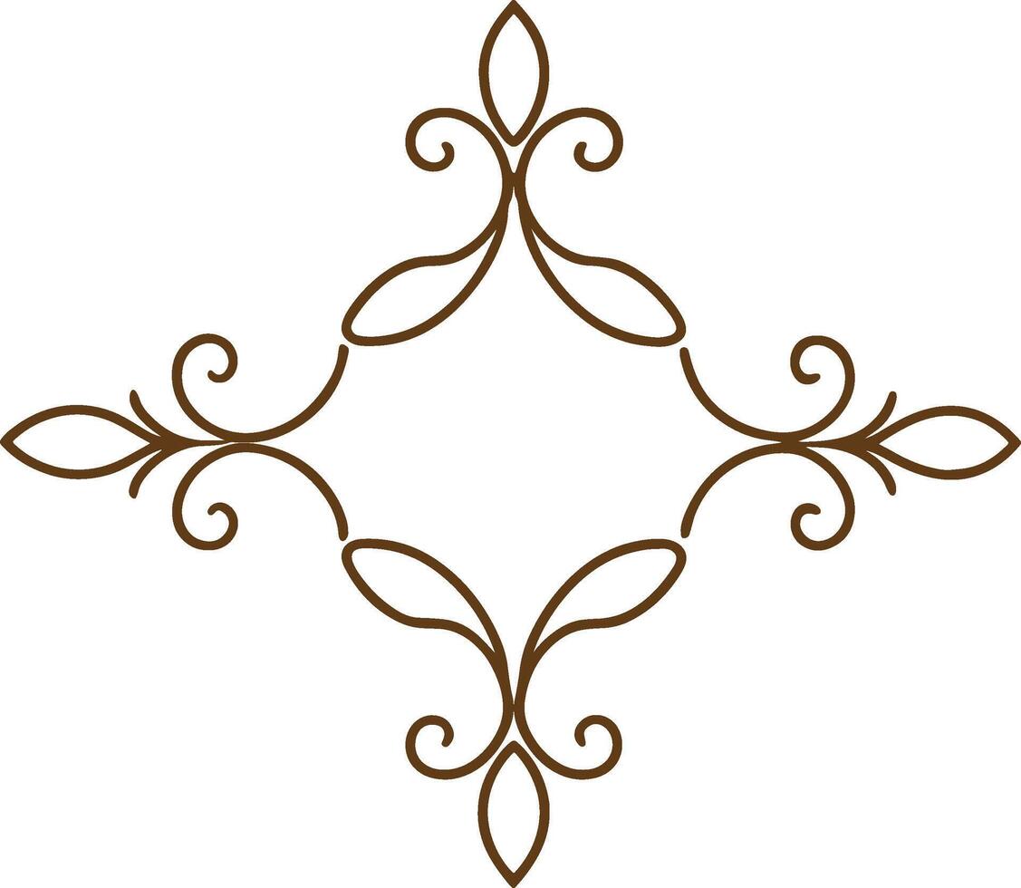 A decorative design with brown swirls vector