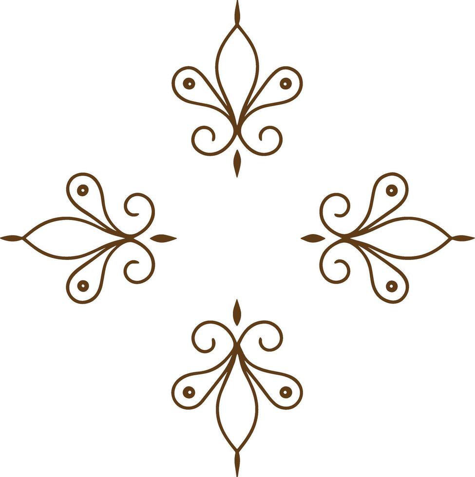 A decorative design with four leaves vector
