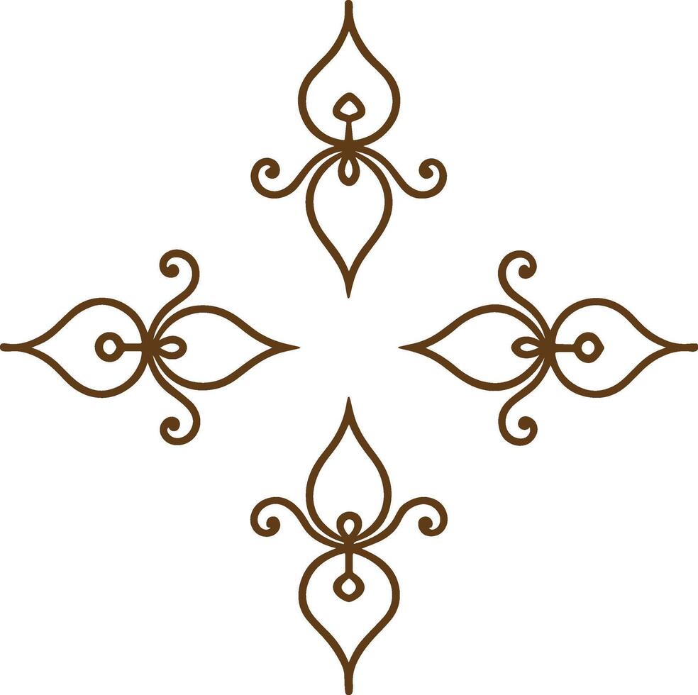 A decorative design with four swirls vector