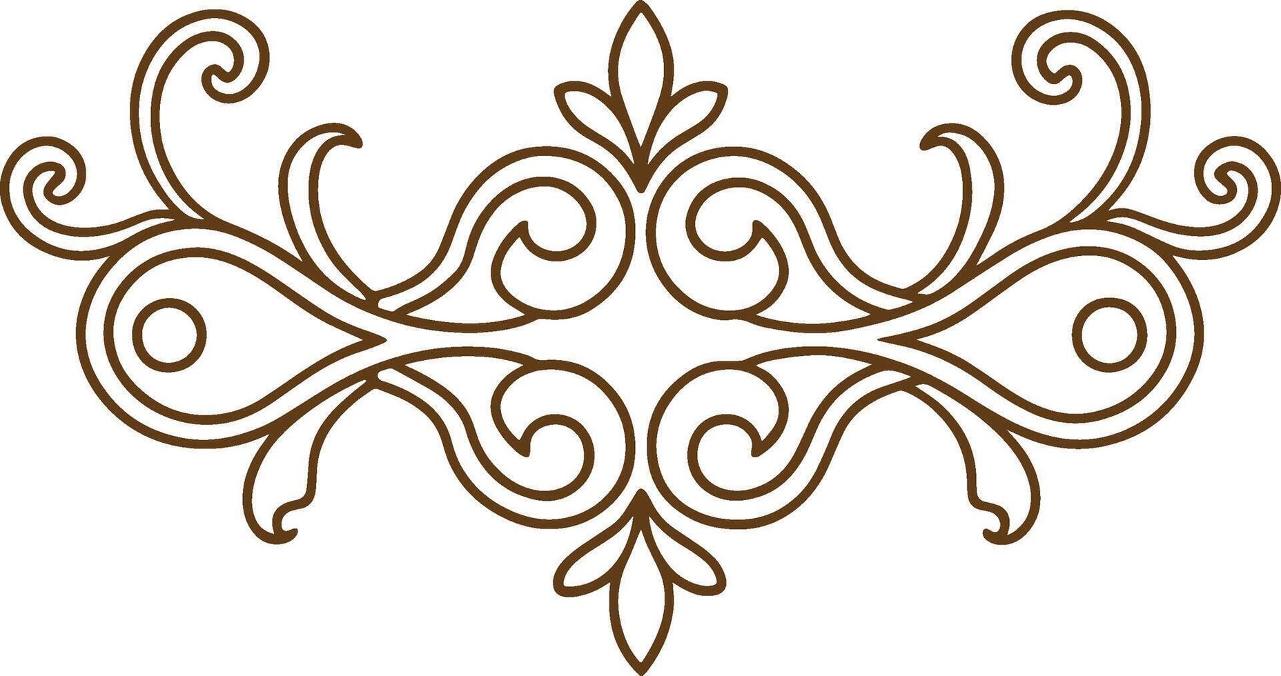 A brown and white ornate design vector