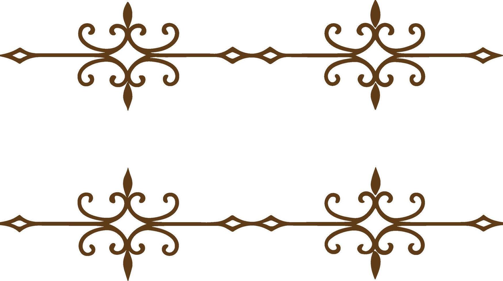 Ornamental border with brown and white vector