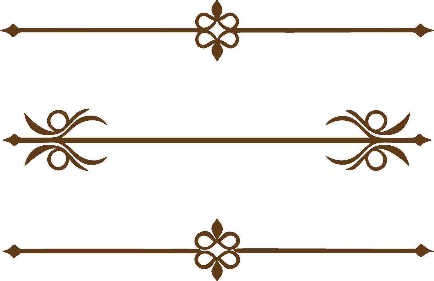 Four decorative borders with flowers and leaves vector