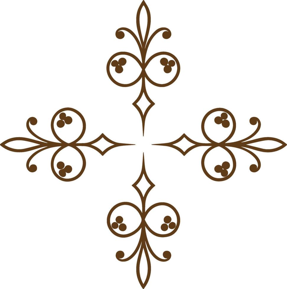 A cross with ornamental designs on a white background vector