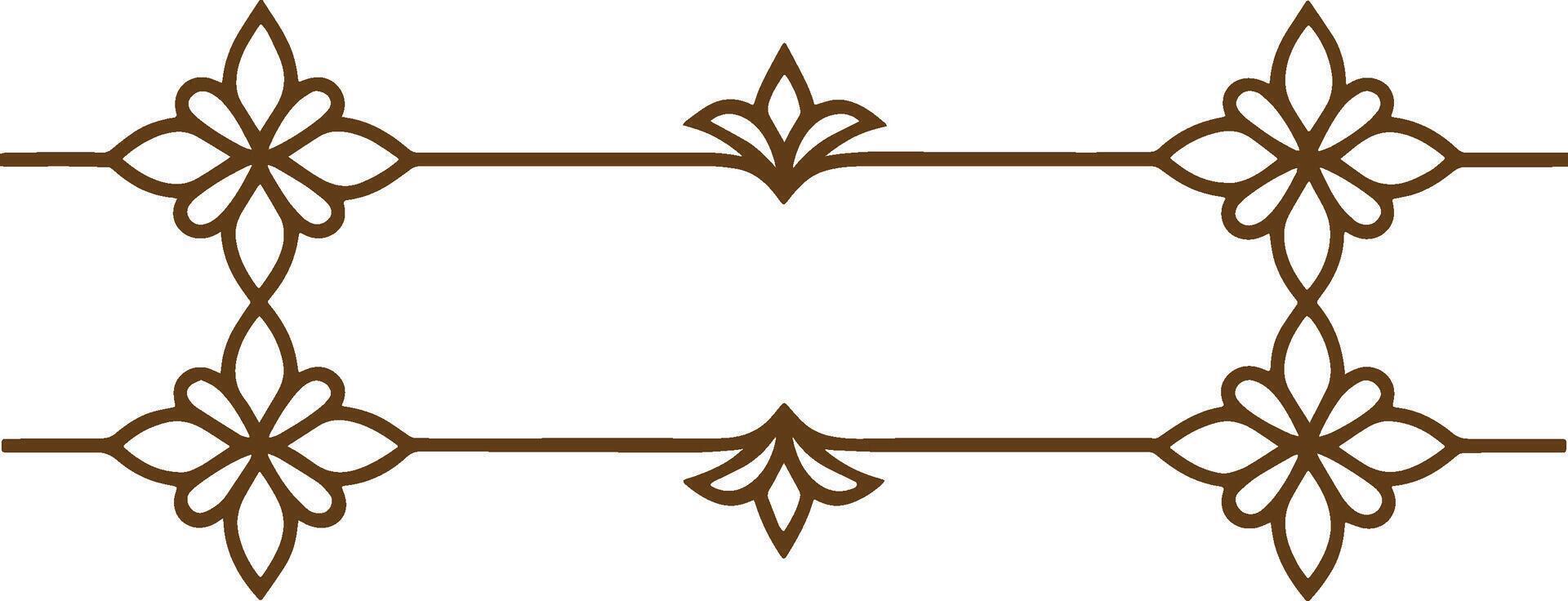 A decorative frame with brown and white flowers vector
