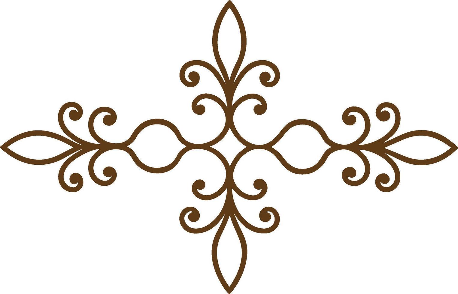 A cross with a decorative design in brown vector