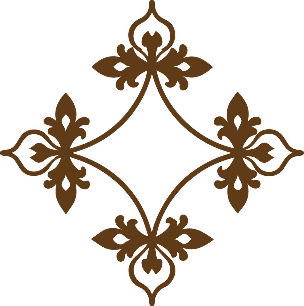 A decorative design in brown and white vector
