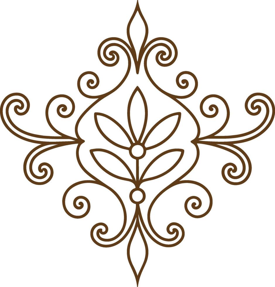 A decorative design with swirls and leaves vector
