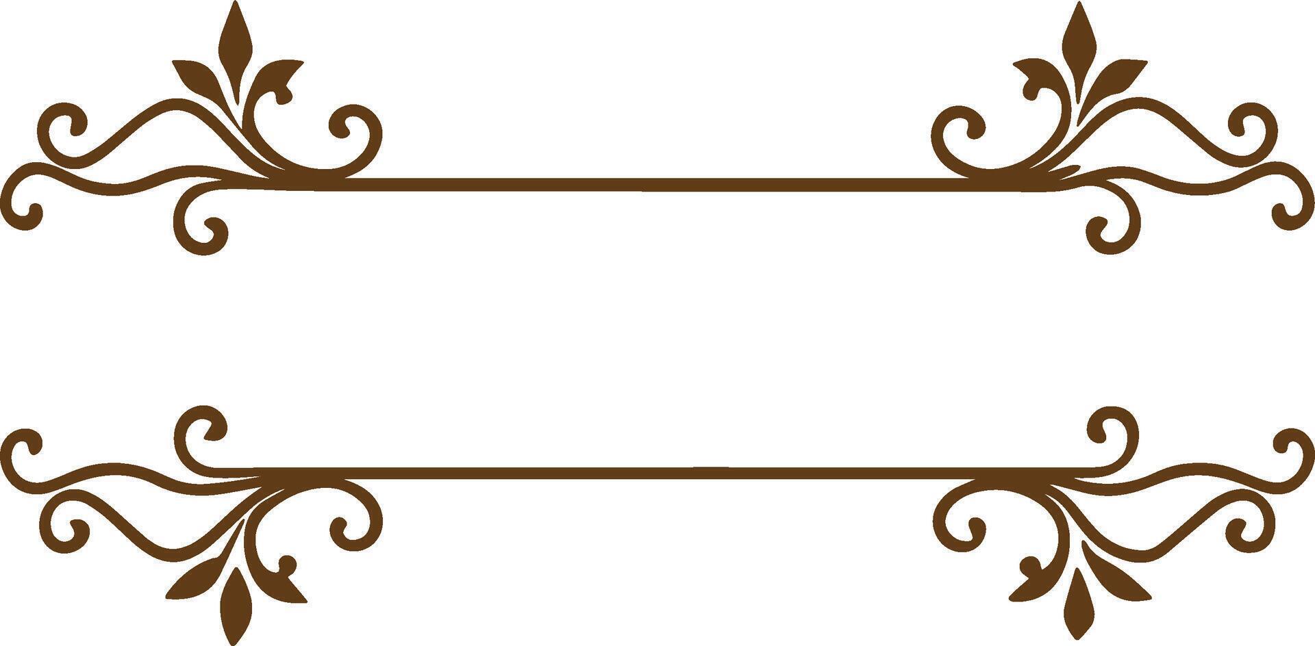 A brown frame with scrollwork on it vector