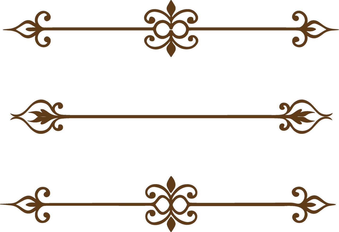 Four decorative borders in brown and white vector