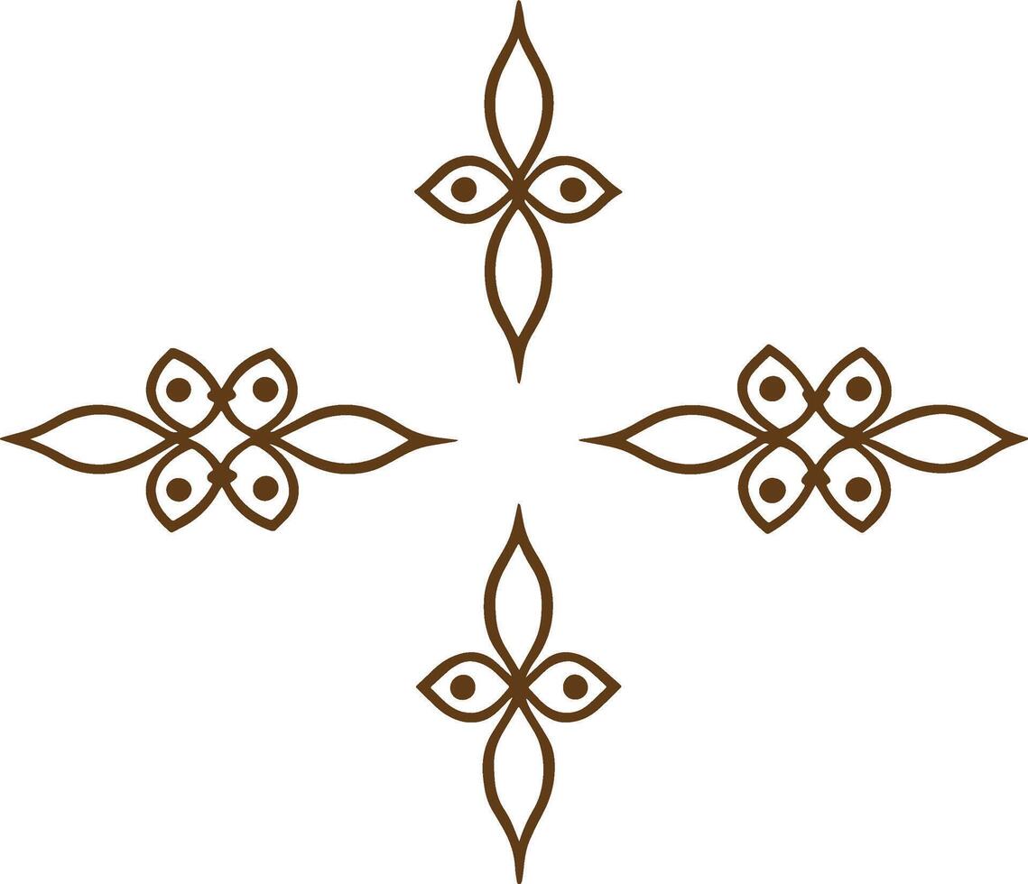 A cross with four leaves and four eyes vector