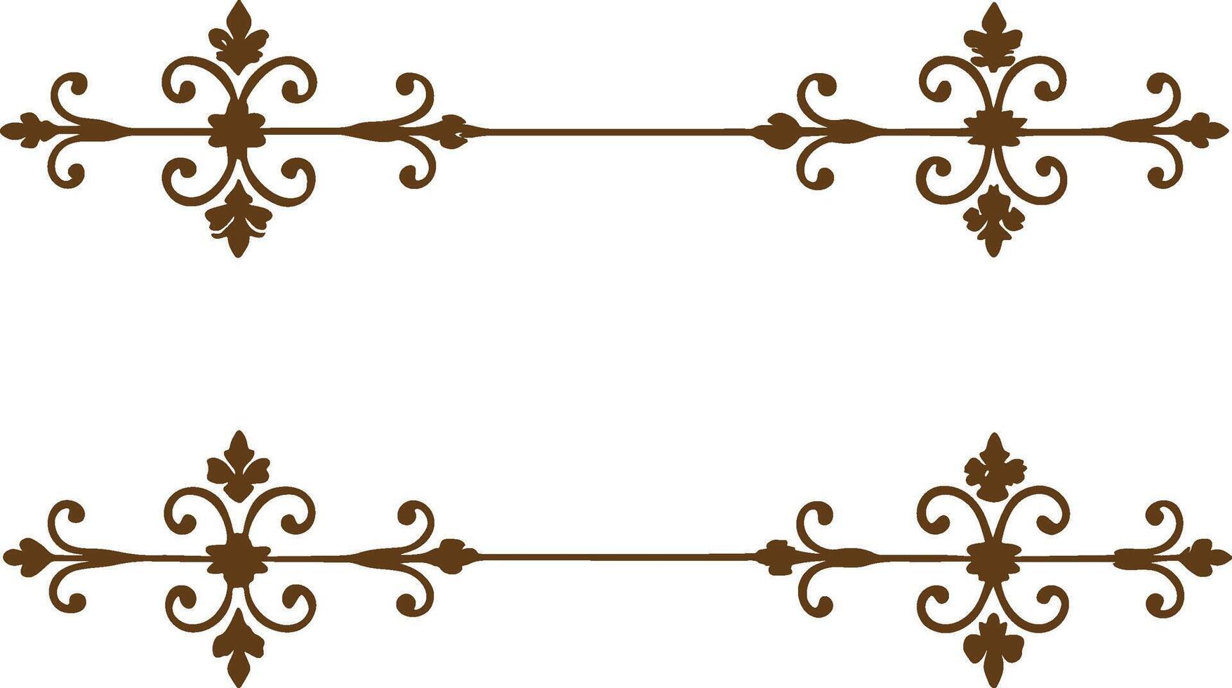 A decorative border with brown and white vector