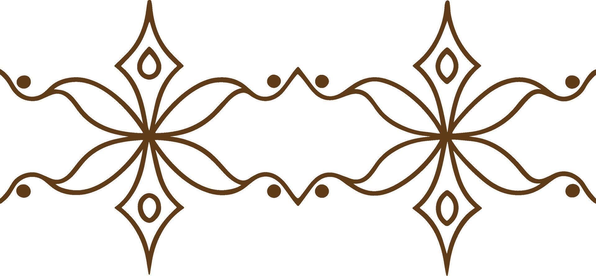 A brown and white design with a flower vector