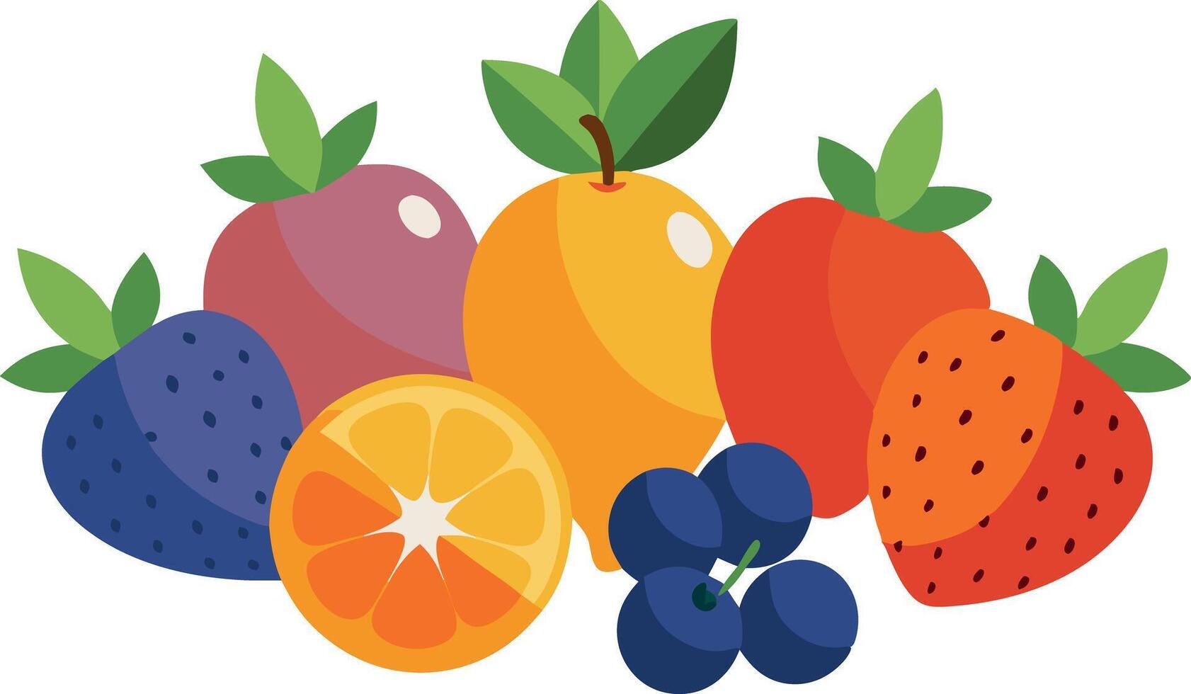 Bright and colorful assortment of fresh fruits illustration in format vector