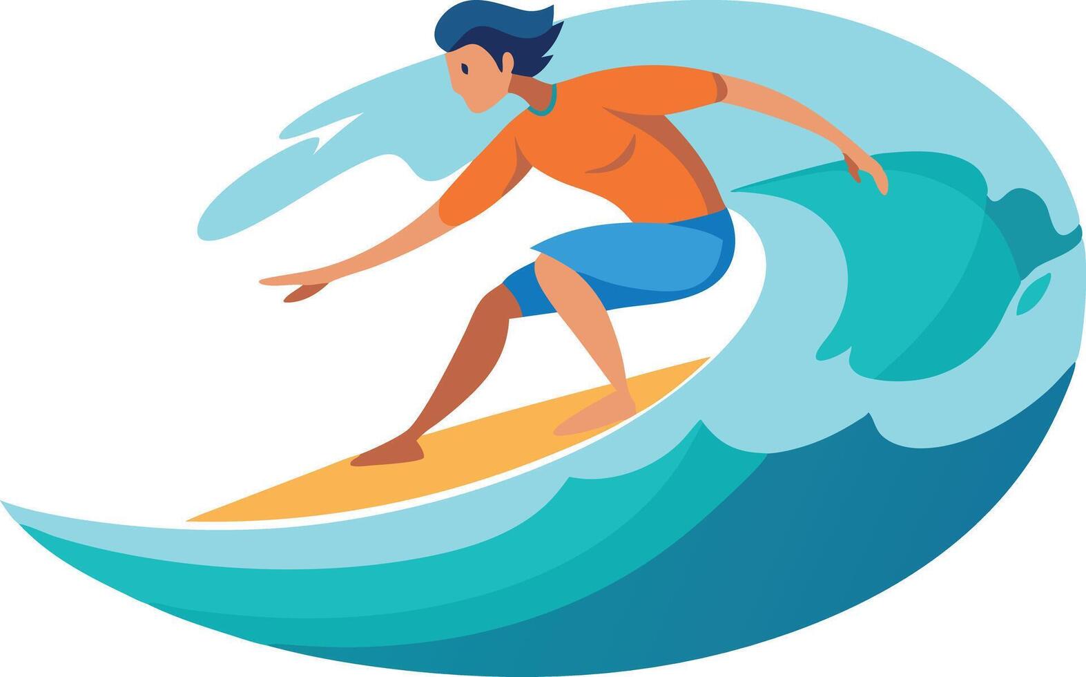 Man surfing on a large wave vector