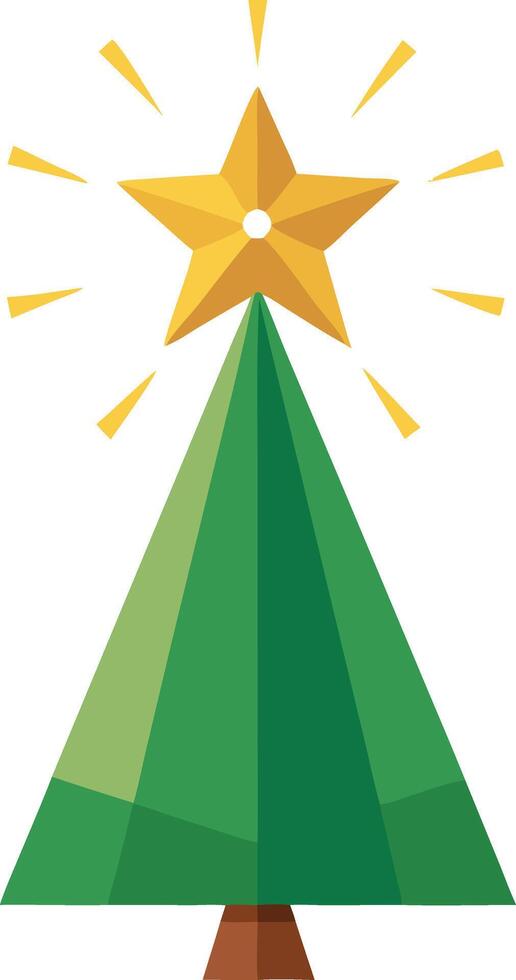 Illustration of a Christmas tree with a shining star on top vector