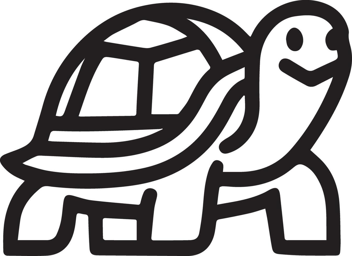 A black and white turtle walking icon, created for multipurpose use. The sleek, minimalistic design makes it adaptable for a wide range of applications, including logos, icons, and t-shirt designs vector