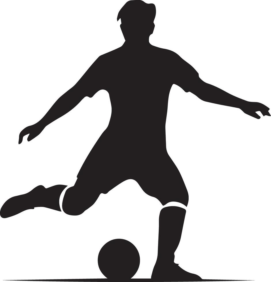 A football player with a ball icon created for various teams. The design is clean and striking, making it perfect for logos, posters, t-shirts, and other graphical projects vector