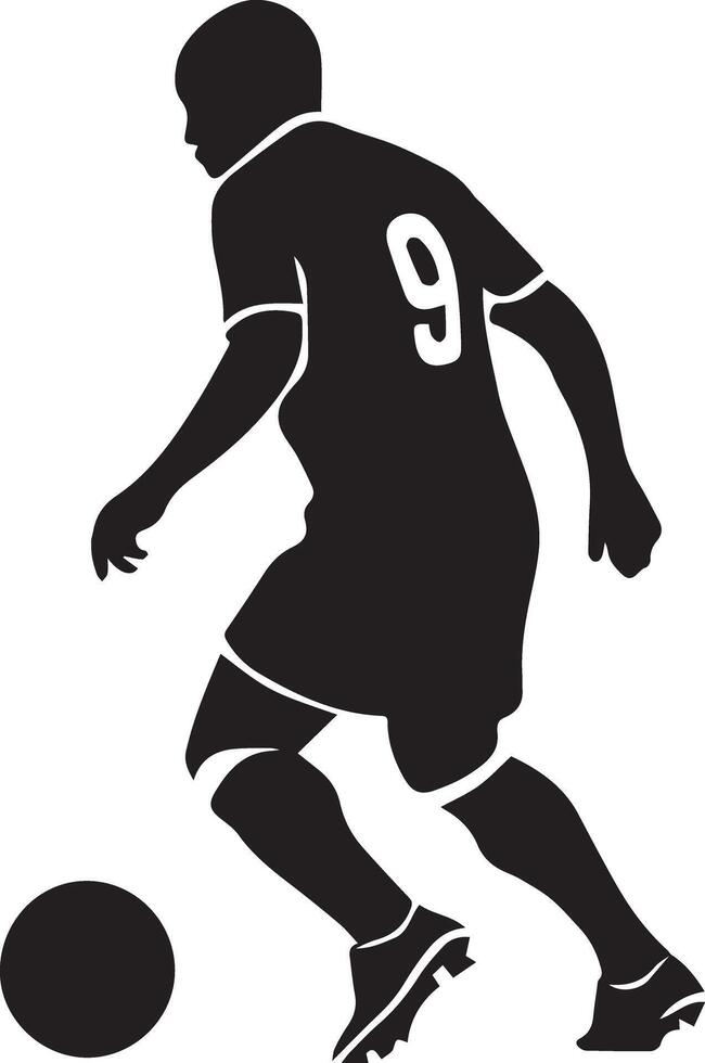 A football player with a football created for various teams. The design is clean and striking, making it perfect for logos, posters, t-shirts, and other graphics company. vector