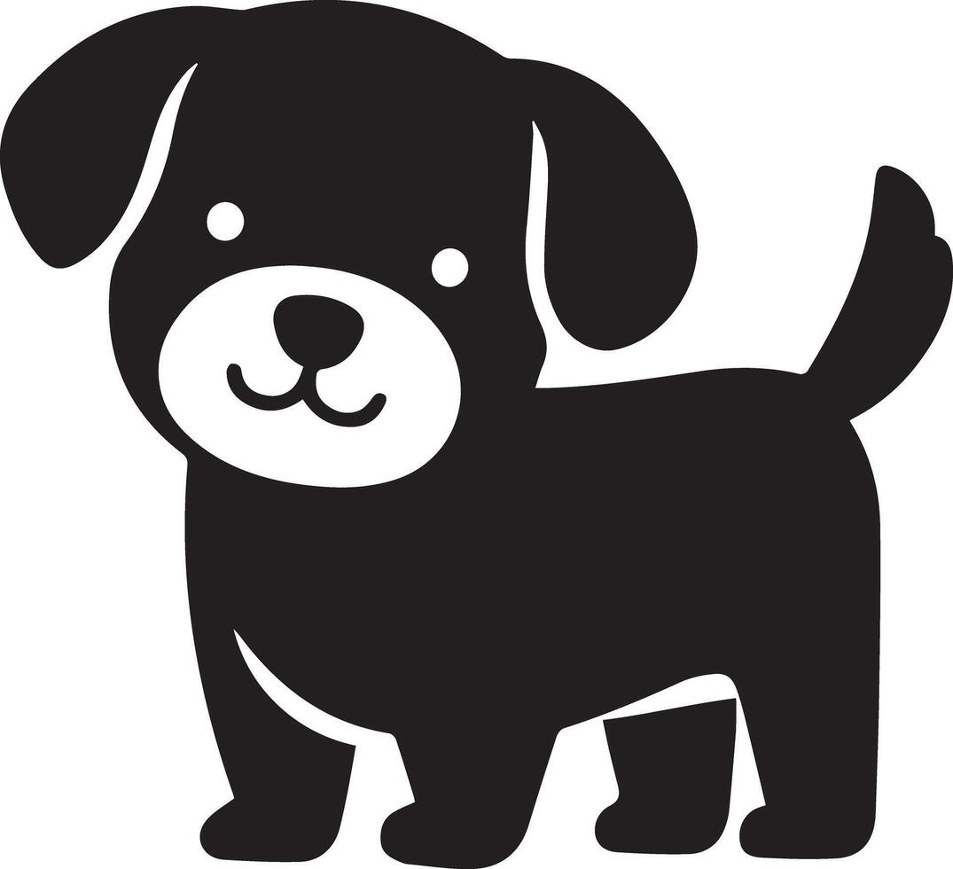 A icon of a beautiful dog in action, designed for various companies. The design is clean and striking, making it perfect for logos, posters, t-shirts, and other graphic projects vector