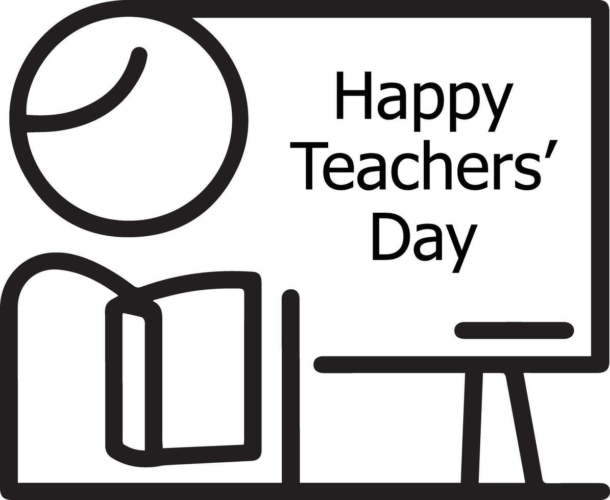 A Teachers Day image designed for various companies. The clean, smooth, and outstanding design makes it perfect for logos, posters, t-shirts, and other graphic projects vector