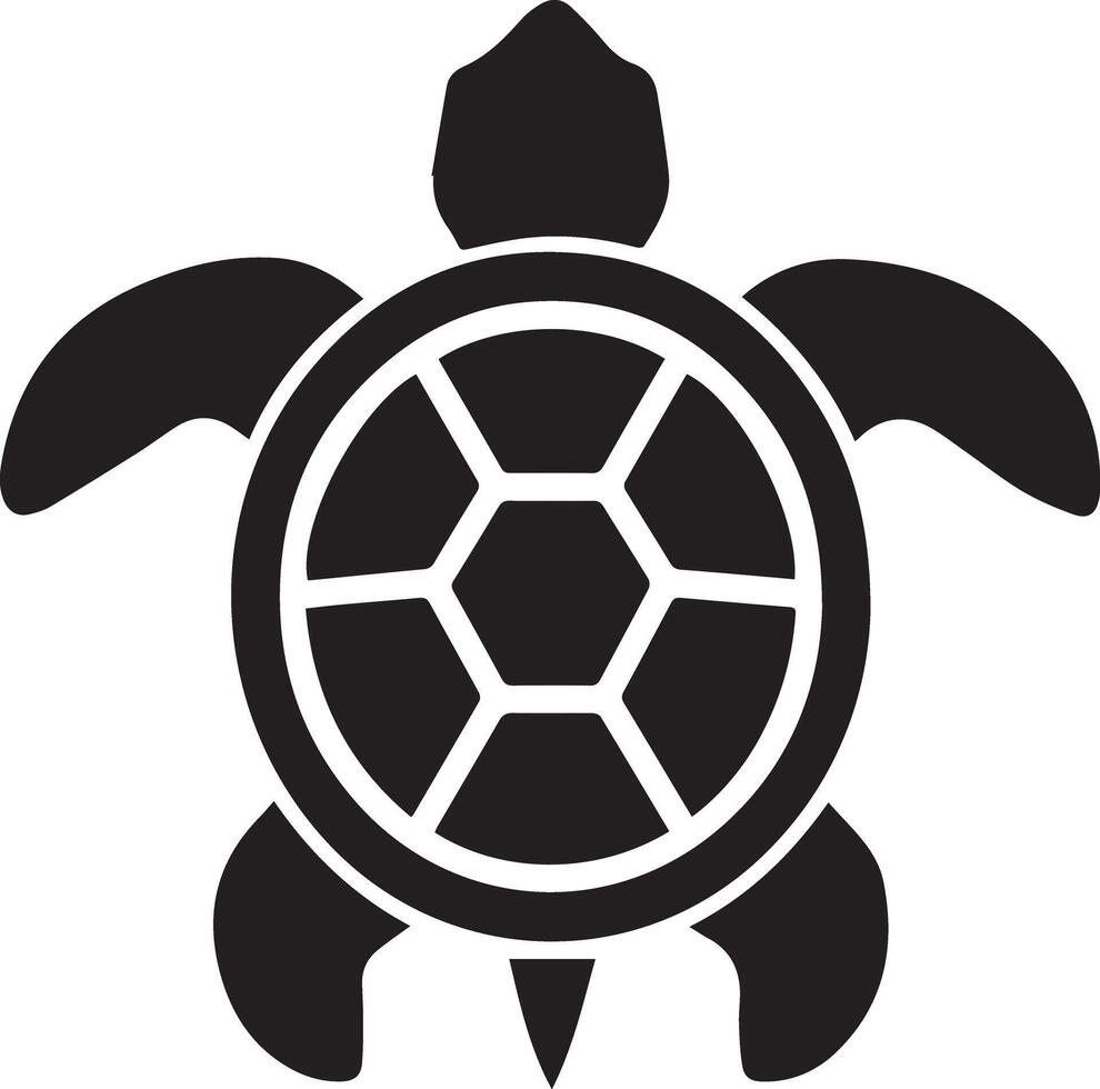 A black and white turtle swimming icon, created for multipurpose use. The sleek, minimalistic design makes it adaptable for a wide range of applications, including logos, icons, and t-shirt designs vector