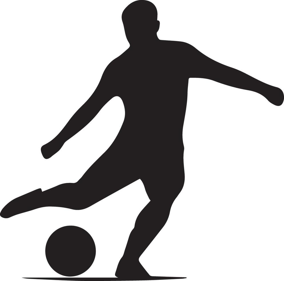 A football player with a soccer created for various teams. The design is clean and striking, making it perfect for logos, posters, t-shirts, and other graphic projects vector