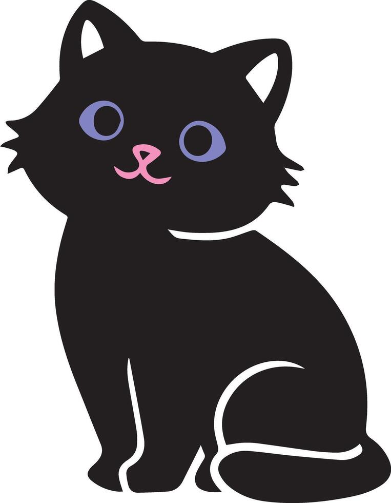 A beautiful adorable cat icon image designed for multipurpose use. Its sleek, minimalistic design makes it versatile for various applications, including logos, icons, and t-shirt designs vector
