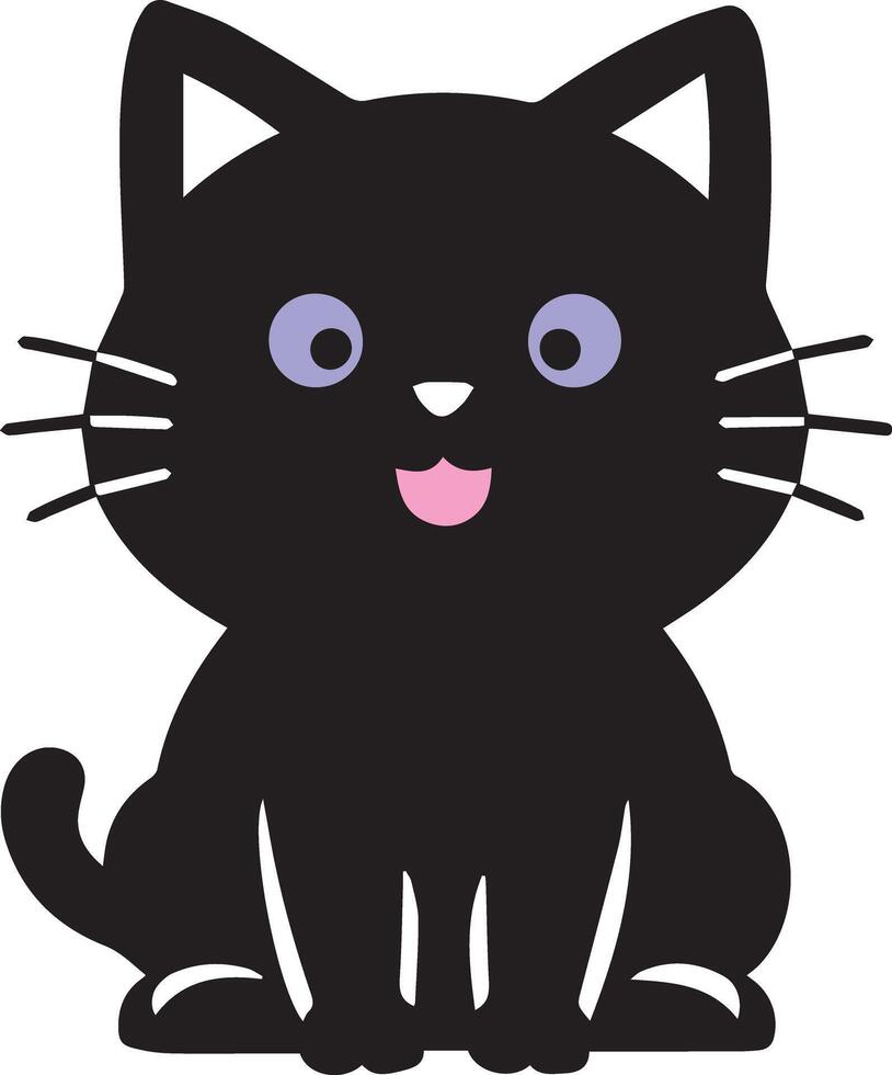 A cute adorable cat icon designed for multipurpose use. Its sleek, minimalistic design makes it versatile for various applications, including logos, icons, and t-shirt designs vector