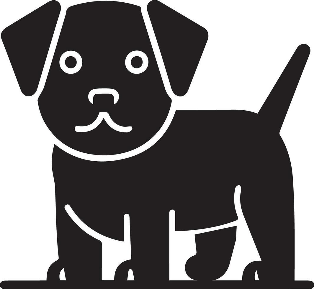 A icon of a dog, designed for various companies. The design is clean and striking, making it perfect for logos, posters, t-shirts, and other graphic projects vector