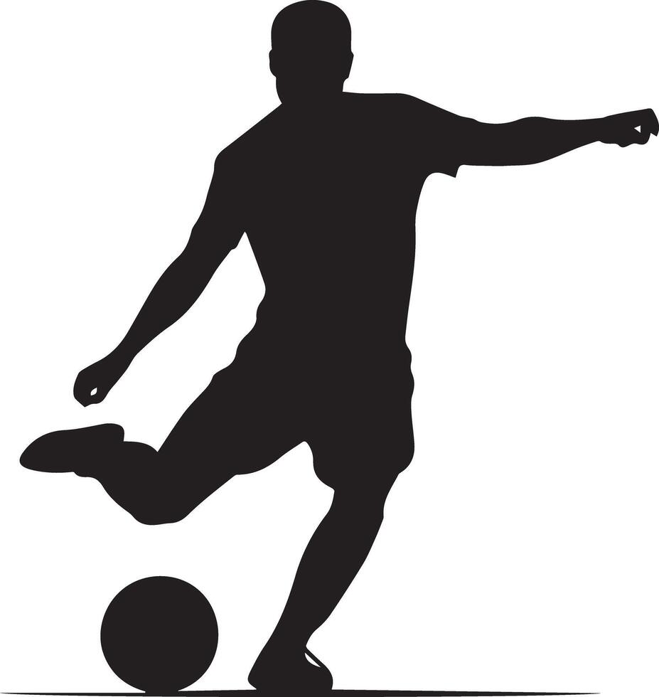 A football player with a black color soccer created for various teams. The design is clean and striking, making it perfect for logos, posters, t-shirts, and other graphics company vector