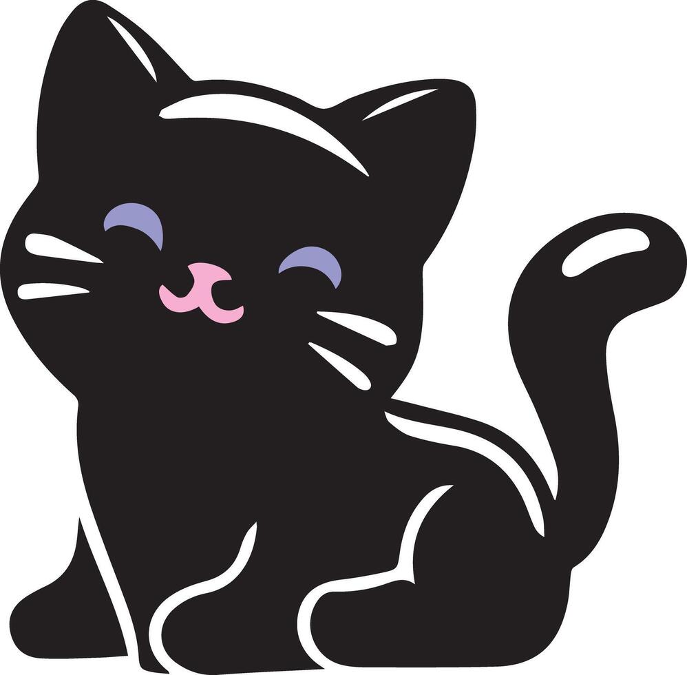 A cute adorable cat sitting icon image designed for multipurpose use. Its sleek, minimalistic design makes it versatile for various applications, including logos, icons, and t-shirt designs vector