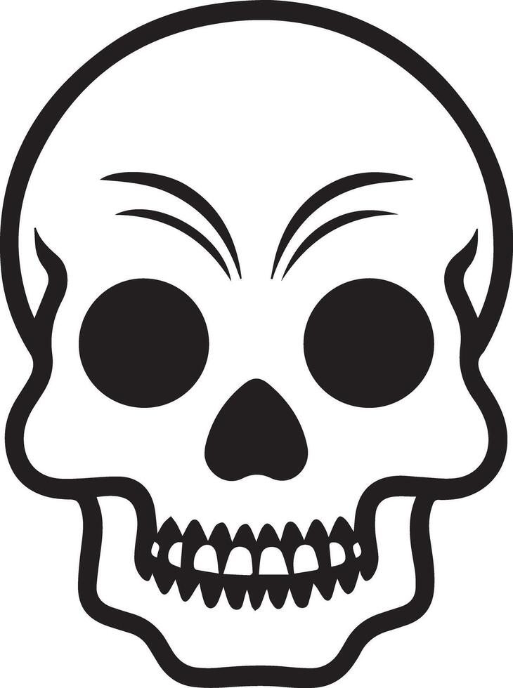 A black and white skull image, created for multipurpose use. The sleek, minimalistic design makes it adaptable for a wide range of applications, including logos, icons, and t-shirt designs vector