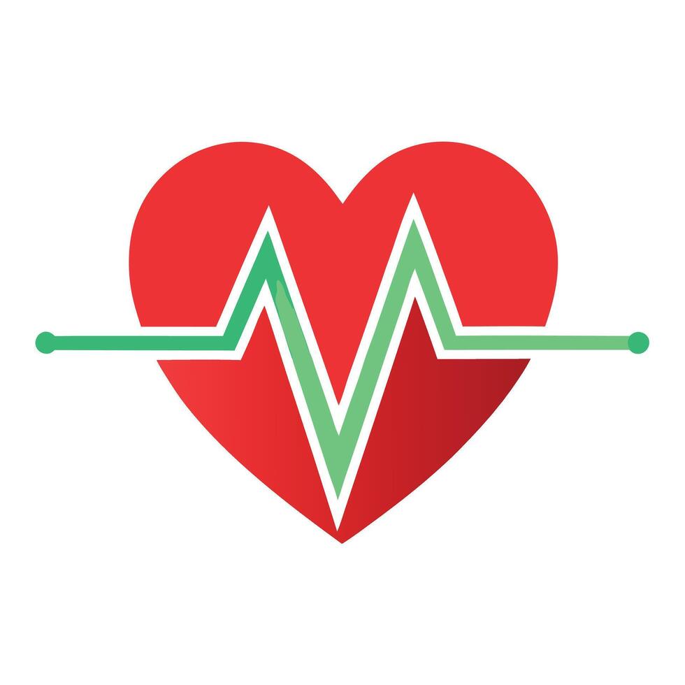 heart with heartbeat icon vector