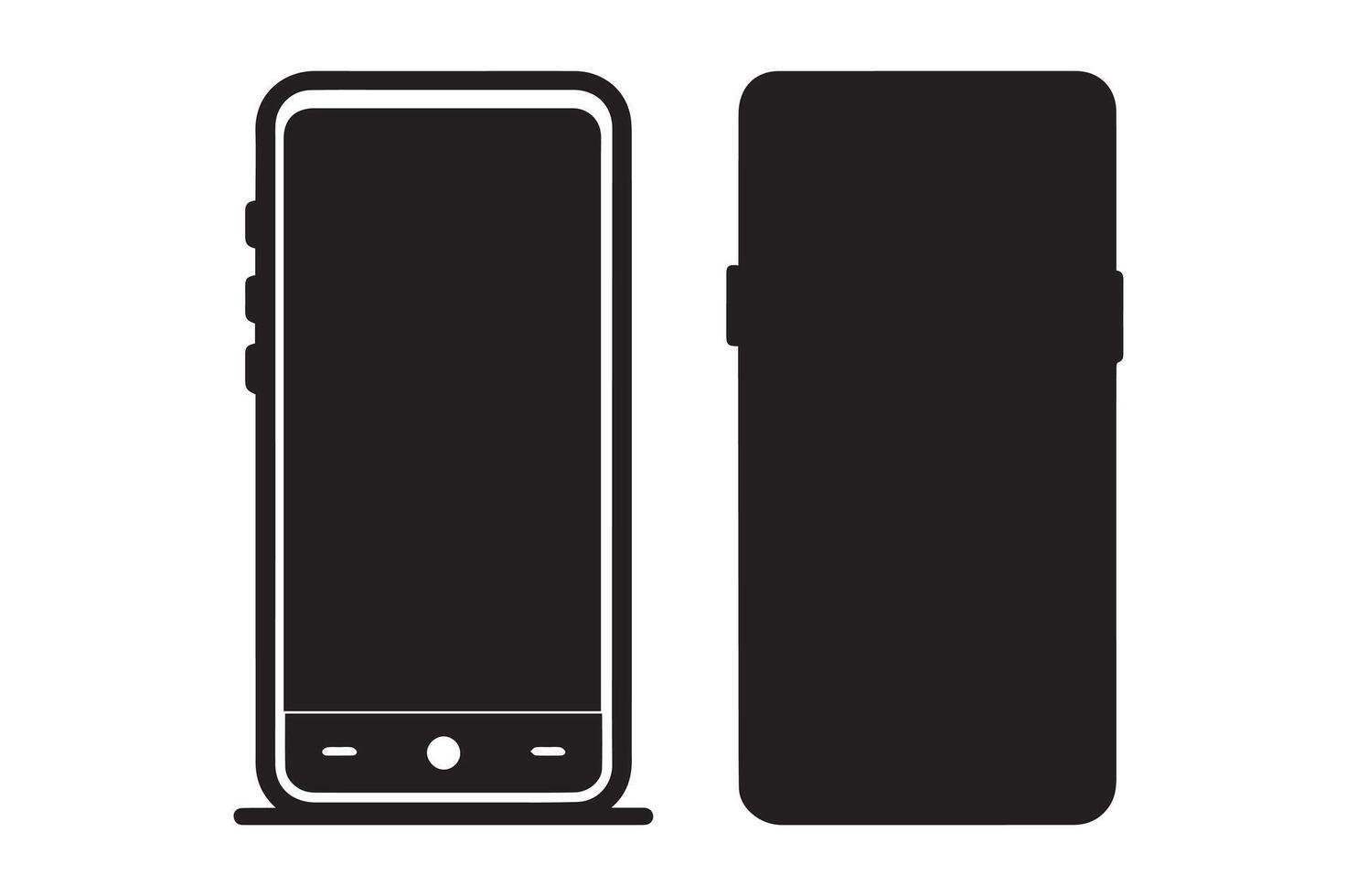 Mobile phone with isolated on white background. Device front view vector