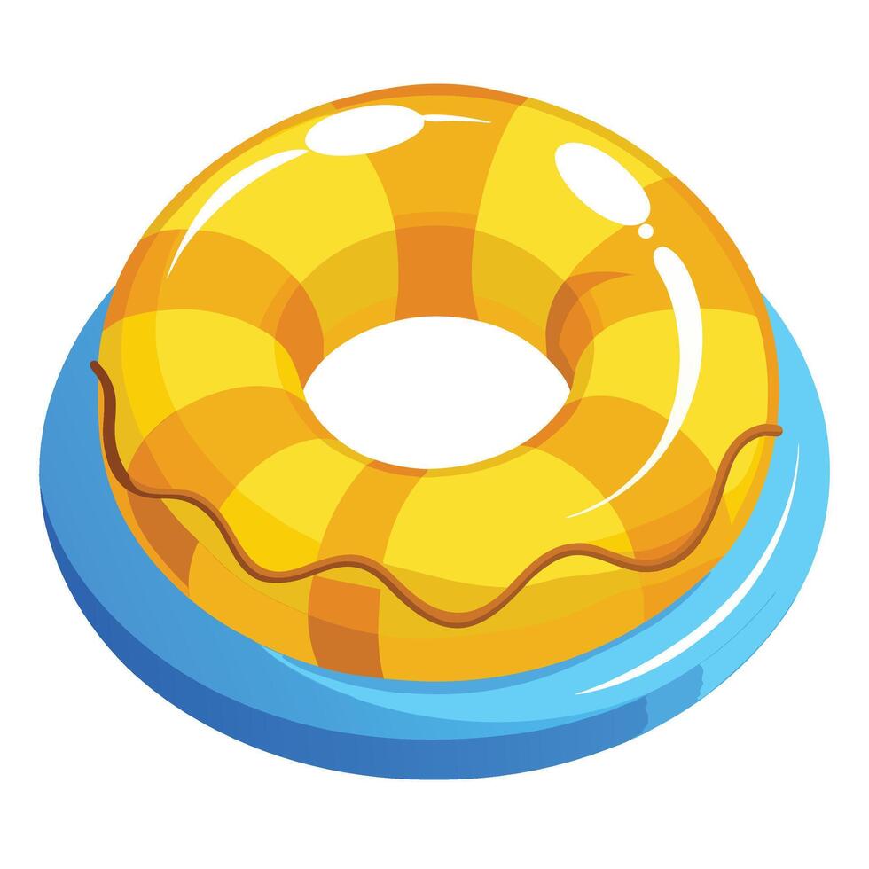 inflatable-swimming-ring on water summer vector