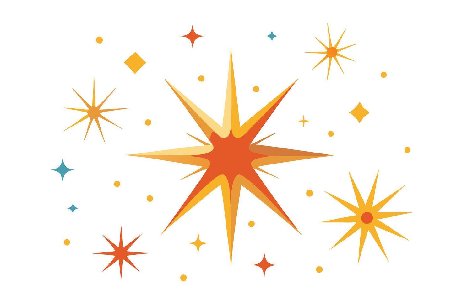 colorful blinking star vector
