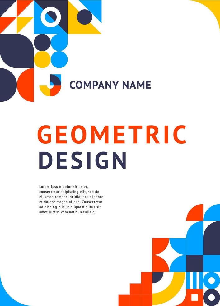 Abstract business poster with geometric elements vector