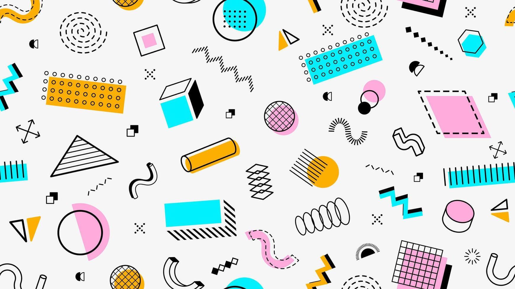 Geometric Memphis seamless pattern background vector