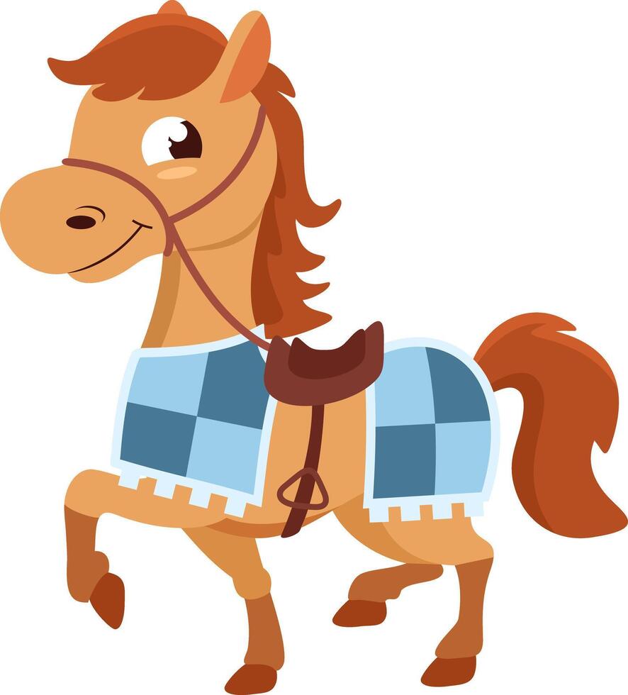 Brave Horse Of A Prince Cartoon Character vector