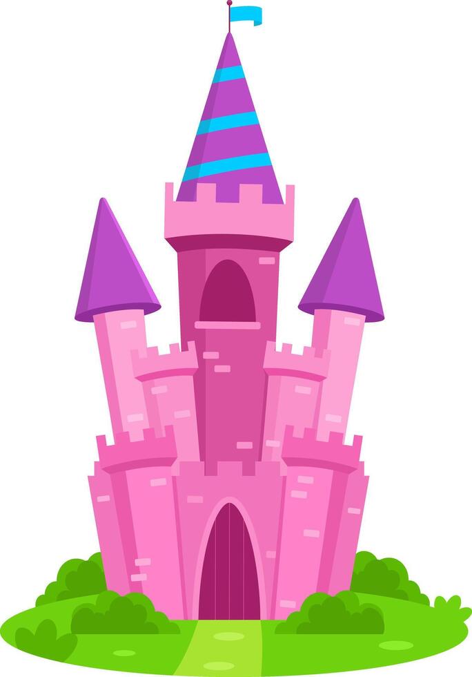 Cartoon Magic Princess Castle vector