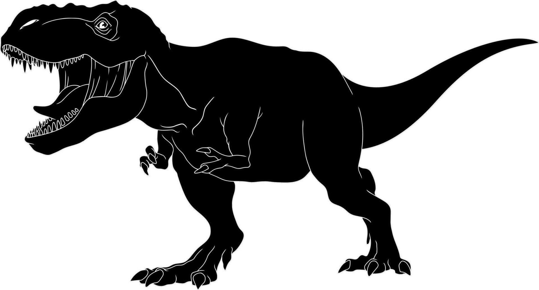 T-Rex Dinosaur Black Silhouette Graphic Design vector