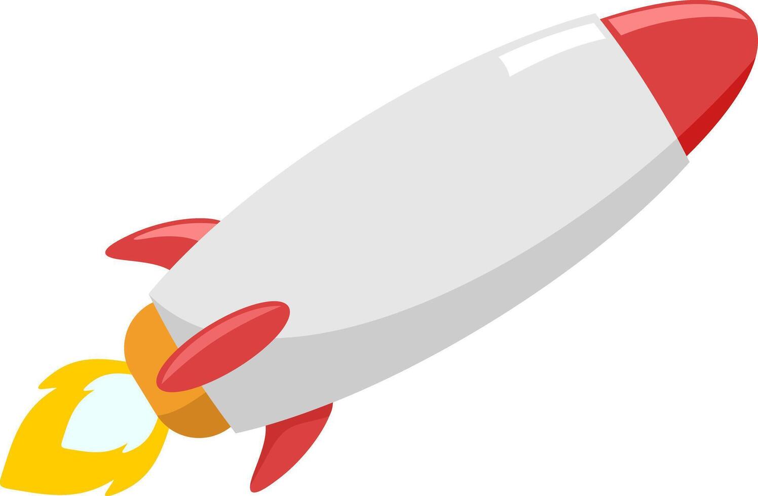 Cartoon Rocket Ship Flying vector