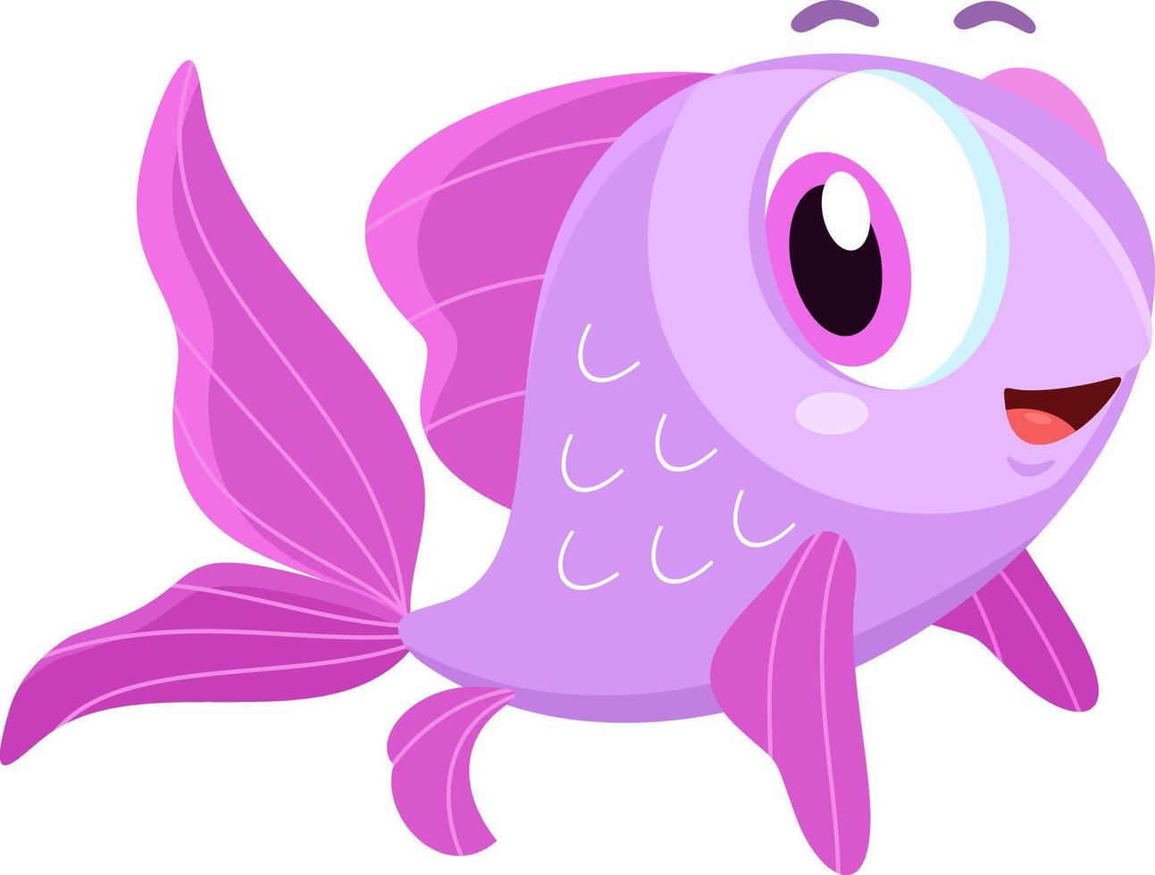 Cute Sea Fish Cartoon Character vector