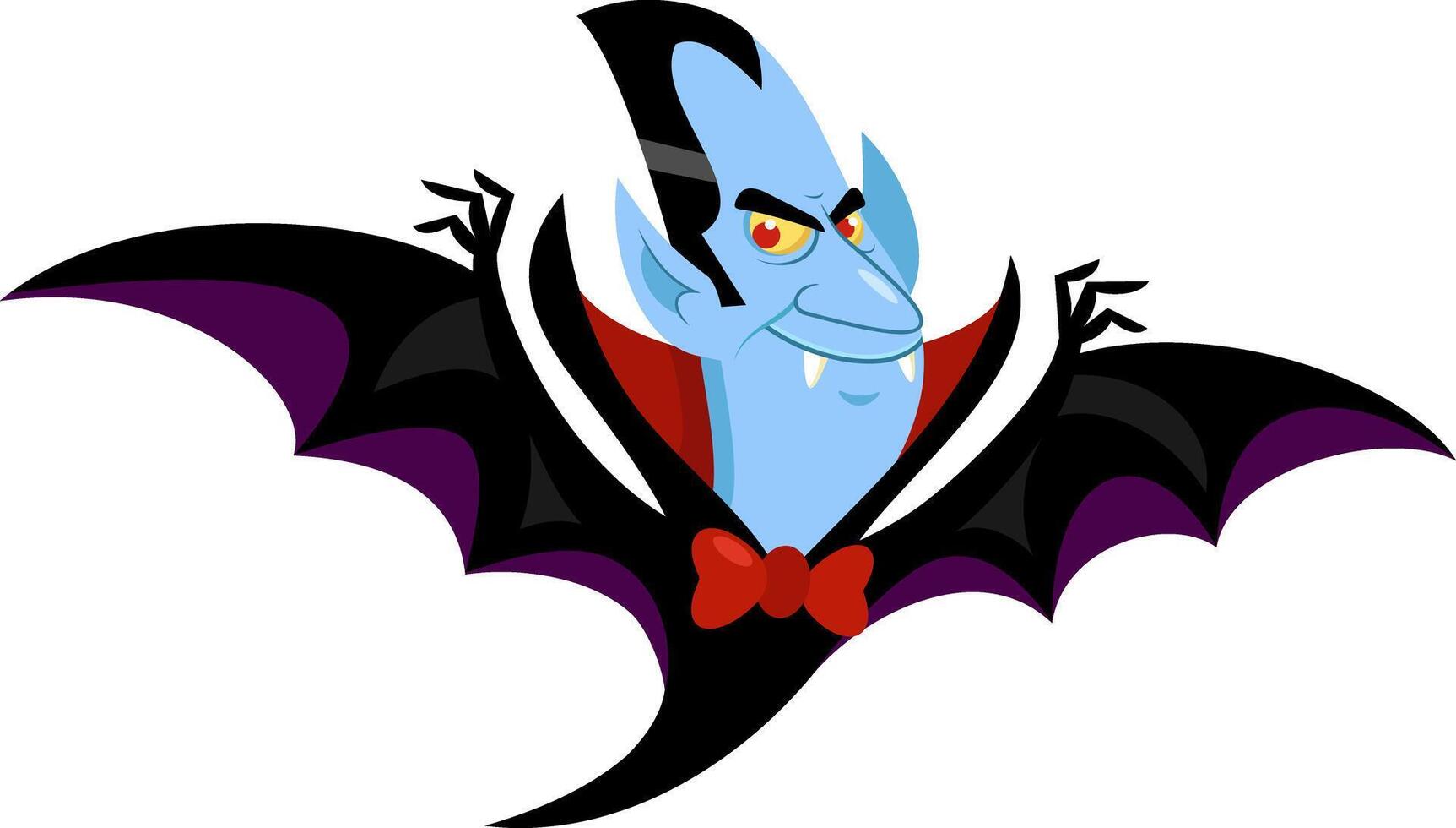 Cute Halloween Vampire Cartoon Character Flying In The Night vector
