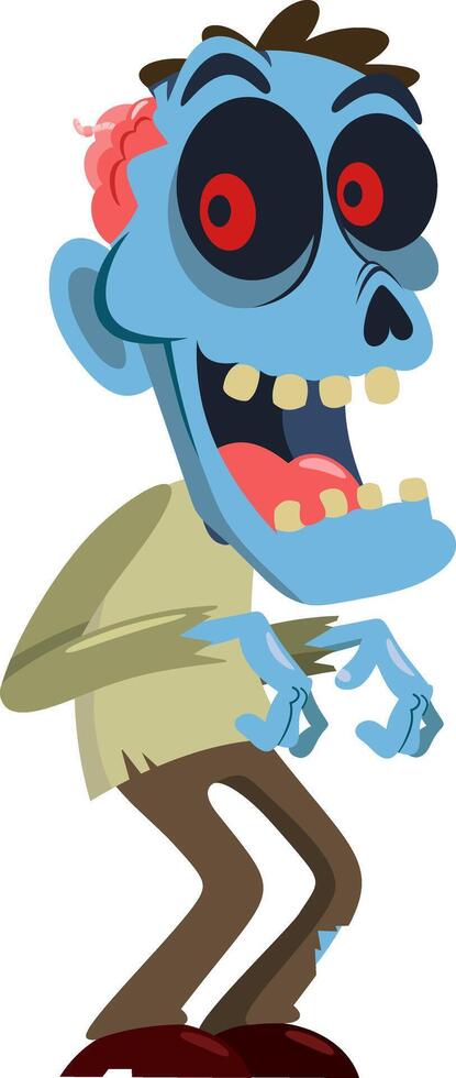 Cute Halloween Zombie Cartoon Character vector